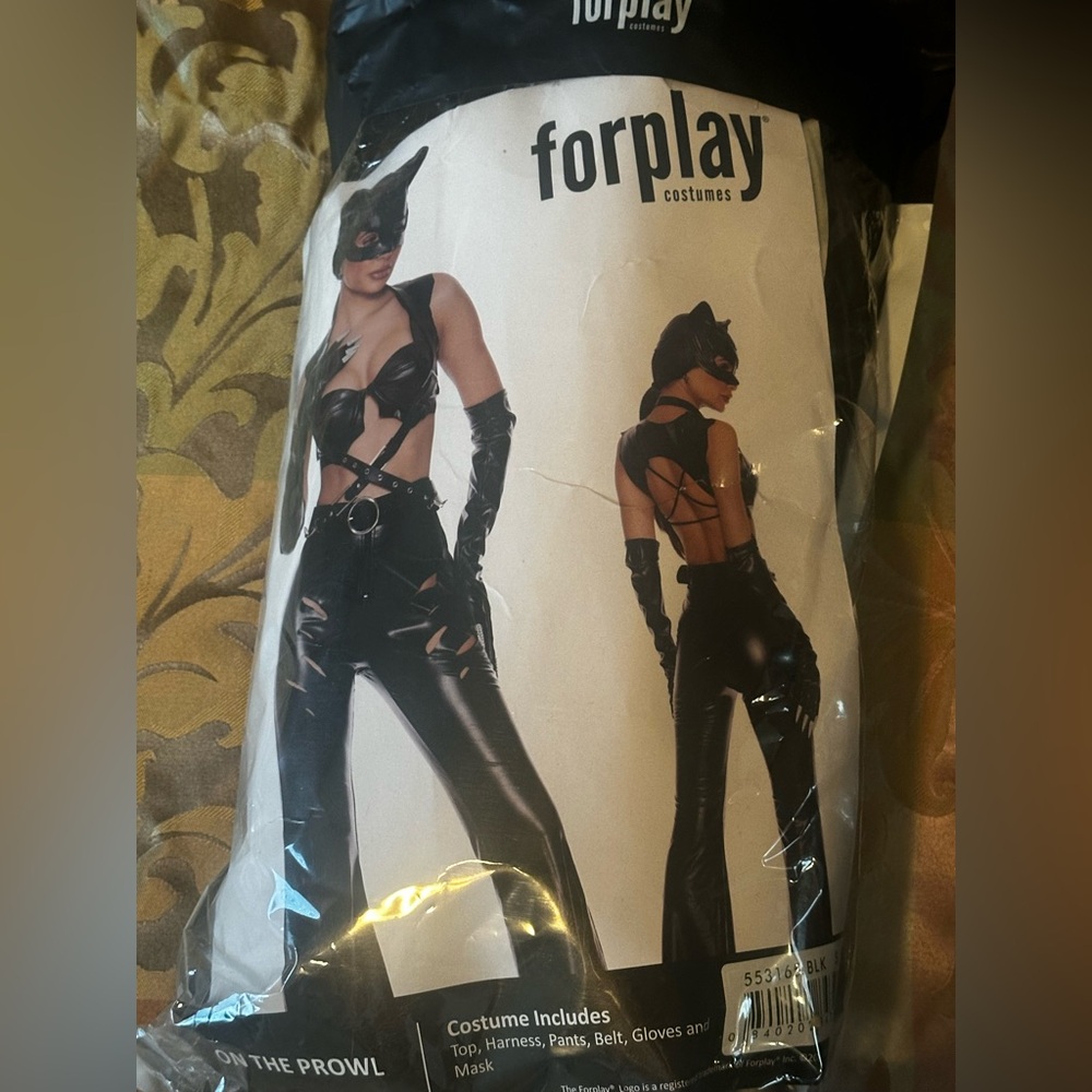 Forplay Black Faux Leather Catwoman Costume Set